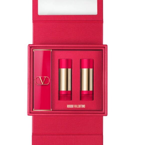 Rosso Valentino Couture Lipstick Set*w/Case ~ 3 Shades: 100R 107A 22R Refillable - Picture 9 of 14